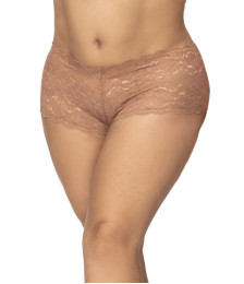 Shorty grande taille en dentelle couleur taupe - MAL90TAUP